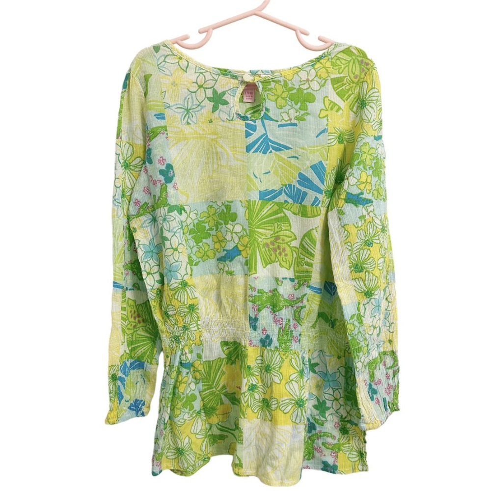 Lilly Pulitzer Patchwork Tunic Top Size L 8-10